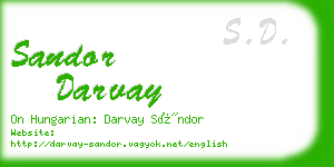 sandor darvay business card